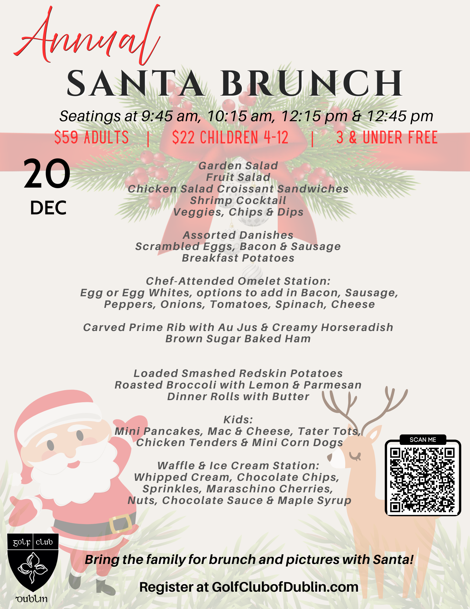 Annual Santa Brunch — Food & drink in The Golf Club of Dublin · Dublin, OH